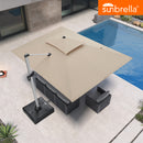 Clearance - PURPLE LEAF OPEN BOX Premium Patio Umbrella Classic SUNBRELLA Cantilever Umbrellas