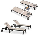 PURPLE LEAF Patio Tanning Chaise Lounge Chair Set with Face Down Hole