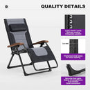 Purple Leaf Widened Outdoor Chaise Lounge , Patio Zero Gravity Recliner, Folding Chair, with Quilted Seat and Adjustable Headrest, Suitable for Lawns, Camping, Gardens, and Pools, Available in Black, Blue, and Gray.