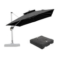 PURPLE LEAF Large Square Patio Cantilever Umbrella With Base for Garden Pool Porch