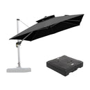 PURPLE LEAF Large Square Patio Cantilever Umbrella With Base for Garden Pool Porch