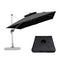 PURPLE LEAF Large Square Patio Cantilever Umbrella With Base for Garden Pool Porch