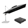 PURPLE LEAF Large Square Patio Cantilever Umbrella With Base for Garden Pool Porch