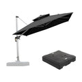 PURPLE LEAF Large Square Patio Cantilever Umbrella With Base for Garden Pool Porch