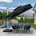 PURPLE LEAF Outdoor Windproof Umbrella, Square Cantilever Umbrella Outside Patio