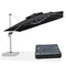 PURPLE LEAF Large Square Patio Cantilever Umbrella With Base for Garden Pool Porch
