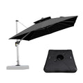 PURPLE LEAF Large Square Patio Cantilever Umbrella With Base for Garden Pool Porch