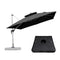 PURPLE LEAF Large Square Patio Cantilever Umbrella With Base for Garden Pool Porch
