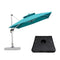 PURPLE LEAF Large Square Patio Cantilever Umbrella With Base for Garden Pool Porch