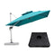 PURPLE LEAF Large Square Patio Cantilever Umbrella With Base for Garden Pool Porch