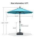 PURPLE LEAF Round Tilting Patio Umbrella with Base, Milan Porch Table Umbrella