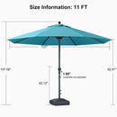 PURPLE LEAF Aluminum Patio Table Umbrella Heavy Duty Market Umbrella with Base