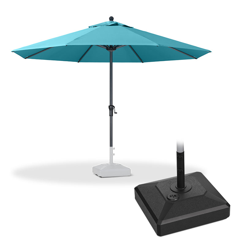 PURPLE LEAF Aluminum Patio Table Umbrella Heavy Duty Market Umbrella with Base
