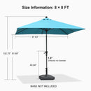 PURPLE LEAF Crank and Tilt Table Umbrella Outdoor Patio Market Umbrella with Visible Hand Crank System