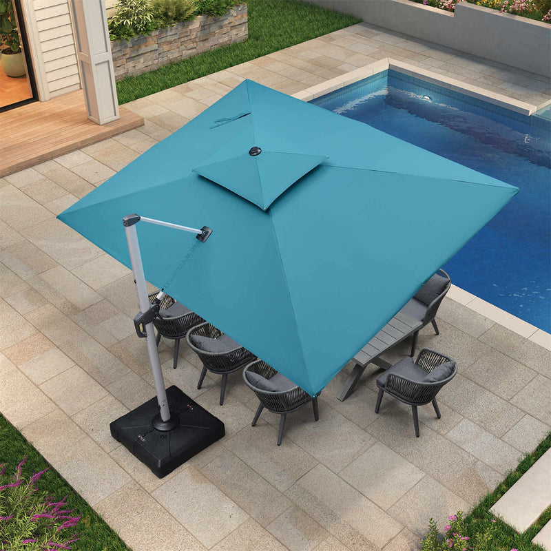 PURPLE LEAF Rectangular Large Outdoor Cantilever Umbrella for Garden, Pool