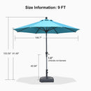PURPLE LEAF Crank and Tilt Rectangular Outdoor Patio Market Umbrella with Base