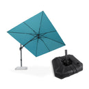 PURPLE LEAF Lateral Tilt Patio Umbrella with Base, 360° Swivel Cantilever Umbrella with Stand