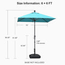 PURPLE LEAF Crank and Tilt Table Umbrella Outdoor Patio Market Umbrella with Visible Hand Crank System