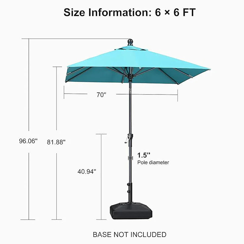 PURPLE LEAF Crank and Tilt Table Umbrella Outdoor Patio Market Umbrella with Visible Hand Crank System