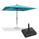 PURPLE LEAF Aluminum Patio Table Umbrella Heavy Duty Market Umbrella with Base