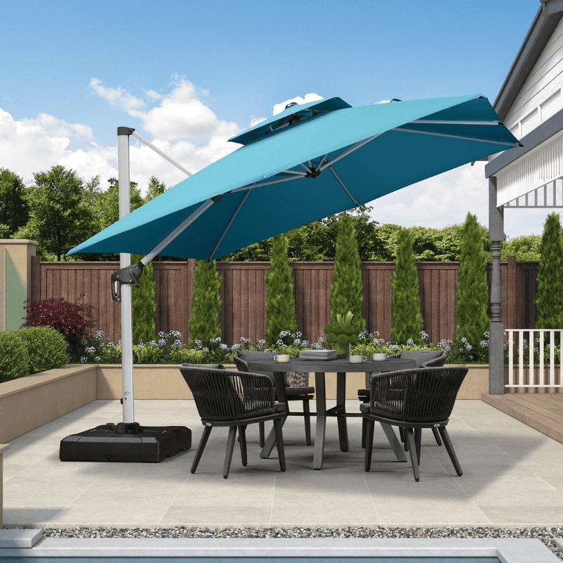 PURPLE LEAF Large Square Patio Cantilever Umbrella for Garden Pool Porch