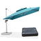 PURPLE LEAF Large Square Patio Cantilever Umbrella With Base for Garden Pool Porch