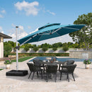 PURPLE LEAF Double Top 360 Degree Rotation 10 / 11 / 12 / 13 ft Round Outdoor Classic Umbrella