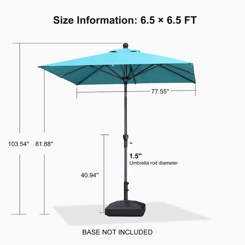PURPLE LEAF Crank and Tilt Table Umbrella Outdoor Patio Market Umbrella with Visible Hand Crank System
