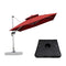 PURPLE LEAF Large Square Patio Cantilever Umbrella With Base for Garden Pool Porch