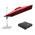 PURPLE LEAF Large Square Patio Cantilever Umbrella With Base for Garden Pool Porch