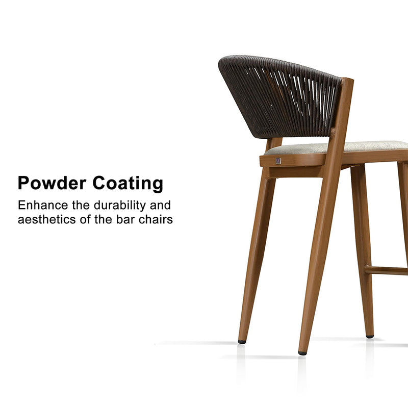 PURPLE LEAF Counter Height Bar Stool Set of 2 Outdoor Stool Chair with Footrest Patio Bar Height Stools Rattan Barstools for Outdoor or Indoor