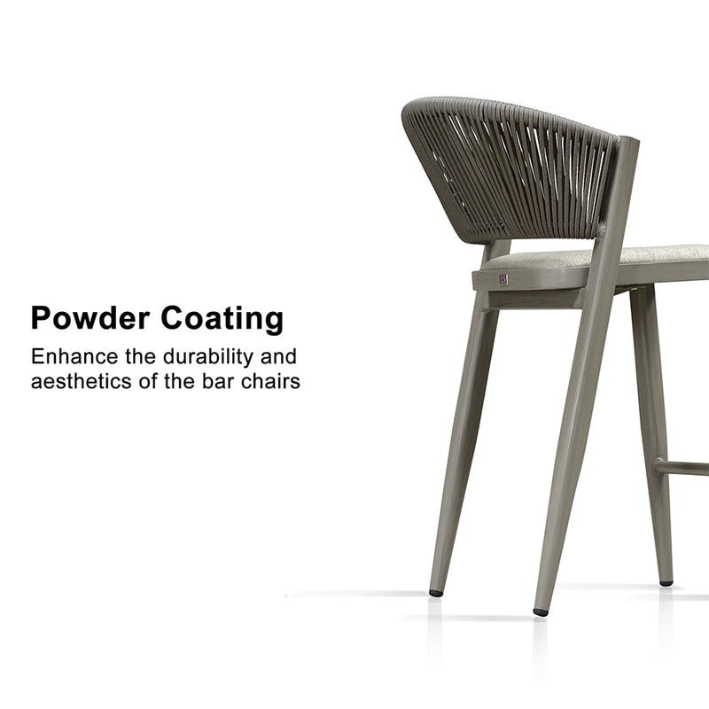 PURPLE LEAF Counter Height Bar Stool Set of 2 Outdoor Stool Chair with Footrest Patio Bar Height Stools Rattan Barstools for Outdoor or Indoor