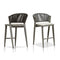 PURPLE LEAF Counter Height Bar Stool Set of 2 Outdoor Stool Chair with Footrest Patio Bar Height Stools Rattan Barstools for Outdoor or Indoor