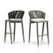 PURPLE LEAF Counter Height Bar Stool Set of 2 Outdoor Stool Chair with Footrest Patio Bar Height Stools Rattan Barstools for Outdoor or Indoor