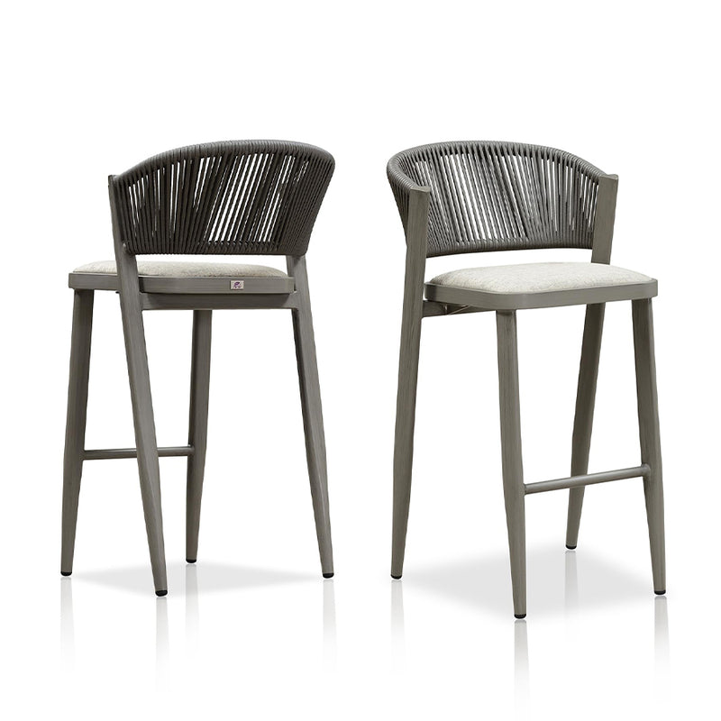 PURPLE LEAF Counter Height Bar Stool Set of 2 Outdoor Stool Chair with Footrest Patio Bar Height Stools Rattan Barstools for Outdoor or Indoor