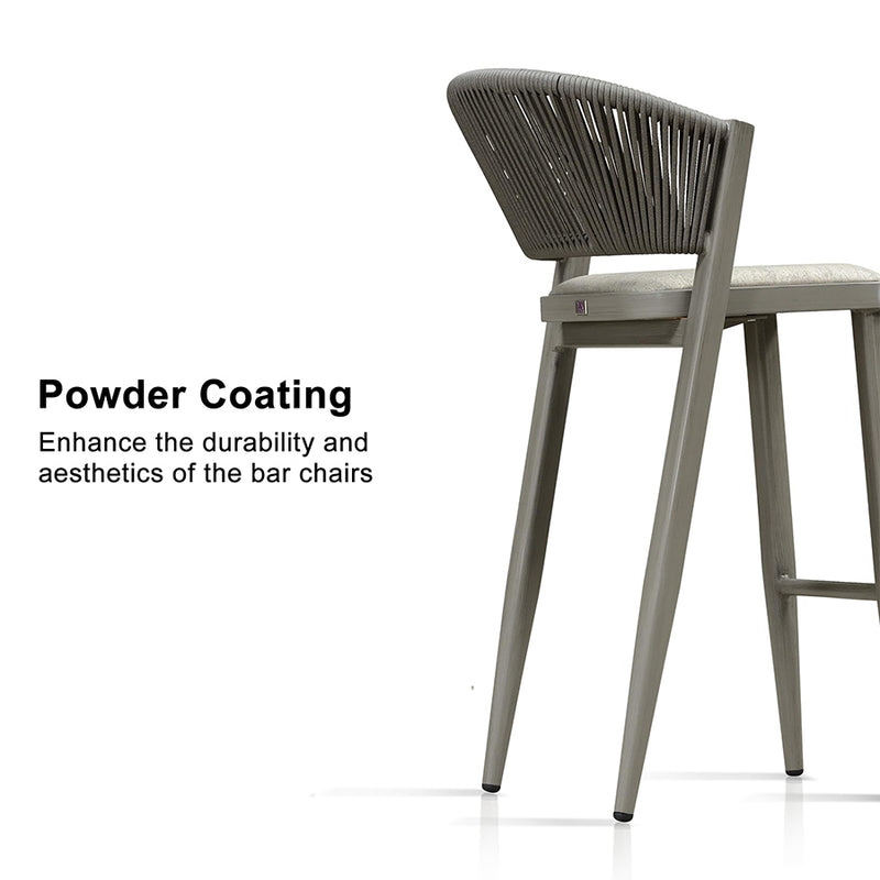 PURPLE LEAF Counter Height Bar Stool Set of 2 Outdoor Stool Chair with Footrest Patio Bar Height Stools Rattan Barstools for Outdoor or Indoor