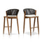 PURPLE LEAF Counter Height Bar Stool Set of 2 Outdoor Stool Chair with Footrest Patio Bar Height Stools Rattan Barstools for Outdoor or Indoor