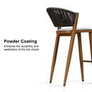 PURPLE LEAF Counter Height Bar Stool Set of 2 Outdoor Stool Chair with Footrest Patio Bar Height Stools Rattan Barstools for Outdoor or Indoor