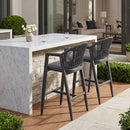 PURPLE LEAF Outdoor Bar Stools Set of 2 – Counter Stools Bar Stools with Aluminum Frame & Backrest for Patio, Kitchen Island & Bistro Stools