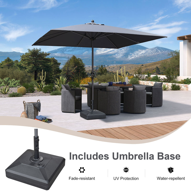 PURPLE LEAF Aluminum Patio Table Umbrella Heavy Duty Market Umbrella with Base