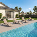 PURPLE LEAF Outdoor Chaise Lounge Chair  Patio Pool Lounger Bronze Aluminum Chairs with Side Table Adjustable Tanning Recliner for Outside Backyard Yard Deck Balcony Beach
