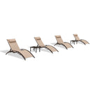 PURPLE LEAF Outdoor Chaise Lounge Chair  Patio Pool Lounger Bronze Aluminum Chairs with Side Table Adjustable Tanning Recliner for Outside Backyard Yard Deck Balcony Beach