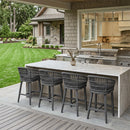 PURPLE LEAF Outdoor Bar Stools Counter Stools Rattan Bar Stools Chair with Backrest for Indoor or Outdoor, Kitchen lsland