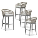 PURPLE LEAF Outdoor Bar Stools Counter Stools Rattan Bar Stools Chair with Backrest for Indoor or Outdoor, Kitchen lsland