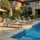 PURPLE LEAF Pool Oversized Lounge Chairs Rattan Aluminium Patio Chaise Lounge Outdoor Adjustable Recliner Finish Loungers Woven PE Sun Chairs for Poolside Deck Beach