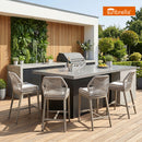 PURPLE LEAF Patio Sunbrella Bar Stools Set of 2  Rattan Bar Aluminum Bar Stool Outdoor Barstools with Back and Cushion for Garden Kitchen Island
