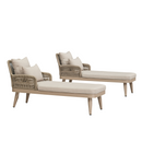 PURPLE LEAF Patio Chaise Lounge Chair, Aluminum Pool Lounge Chairs for Outdoor with 2 Cushions for Deck, Pool, Lawn, Garden, Courtyard, Porch, Teak