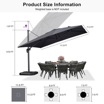 Open Box Cantilever Telescopic Umbrella
