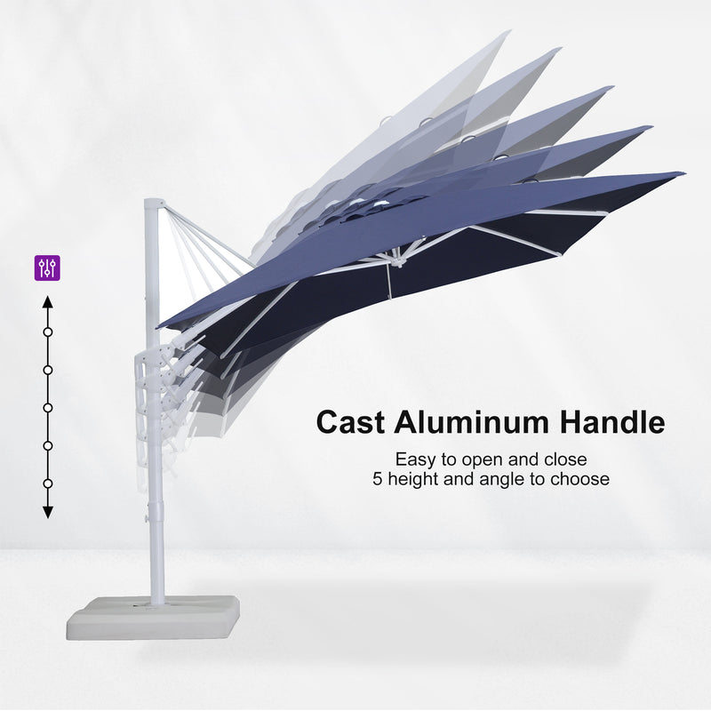 PURPLE LEAF Best White Patio Rotating Umbrella Swivel Outdoor Umbrellas