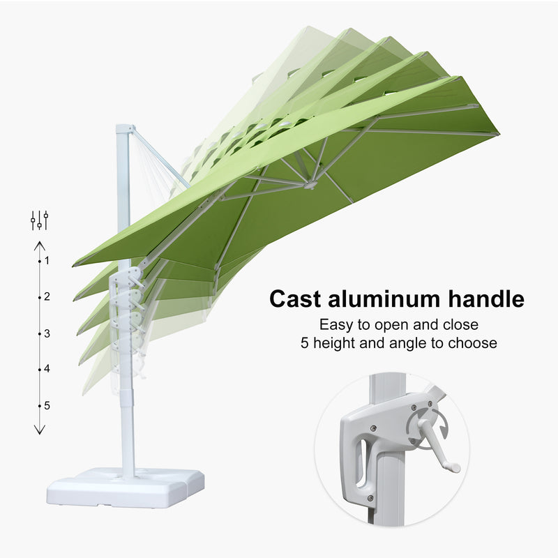 PURPLE LEAF Outdoor Patio Umbrella with Base, Best White Cantilever Umbrellas